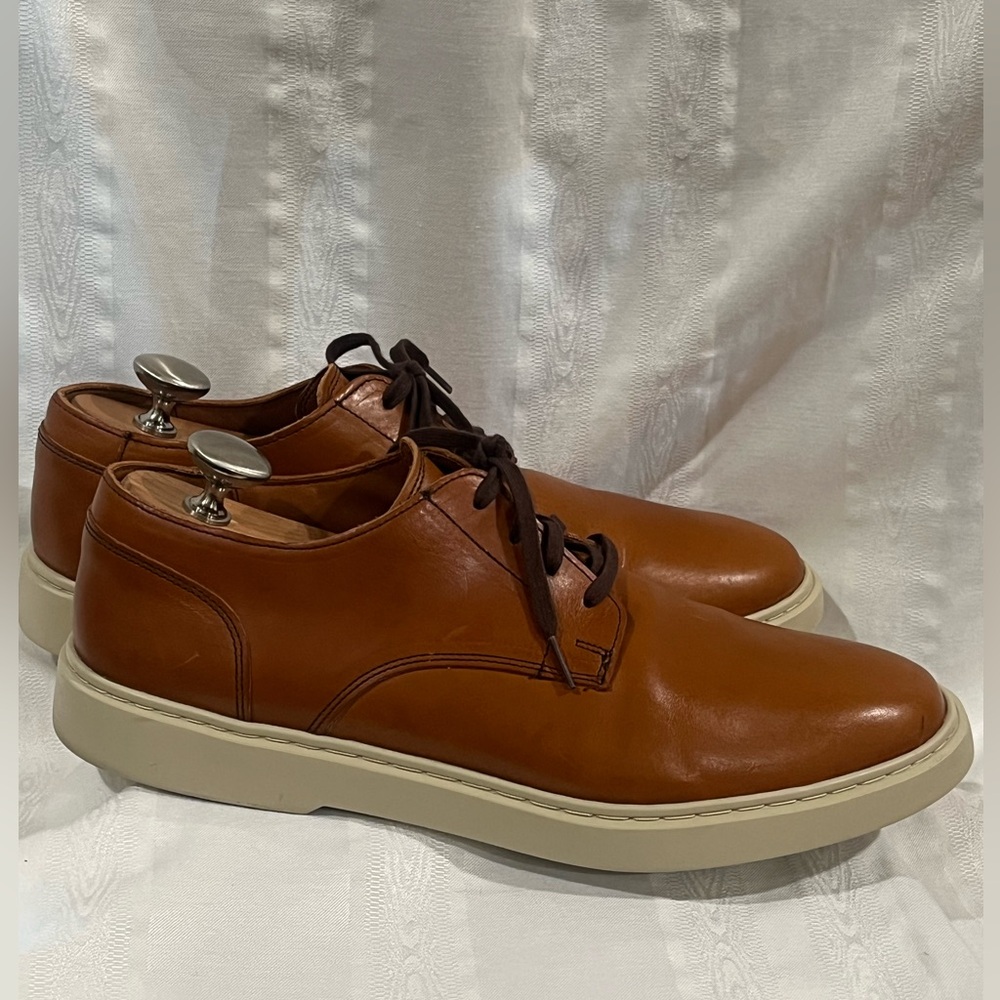 Allen Edmonds HENDERSON DERBY Leather LACEUP Dress Shoe IN COGNAC MEN SIZE 11D - Picture 6 of 12